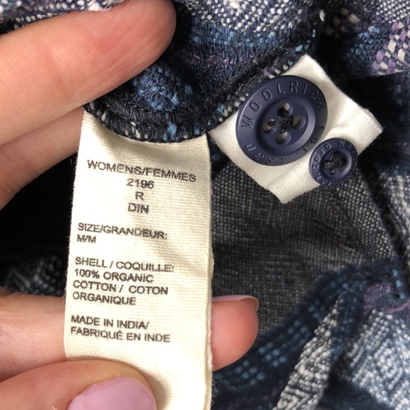 Woolrich Lagenlook Button Down Top Blue Size M - Picture 10 of 11